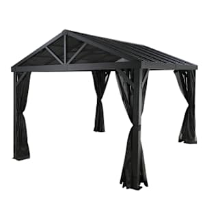 Abri soleil en aluminium et acier Olden noir 10 pi x 14 pi