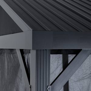 Abri soleil en aluminium et acier Olden noir 10 pi x 14 pi