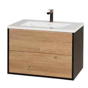 Meuble-lavabo Valentina fini pruche et noir 29 1/2 po TASSILI SUPRA
