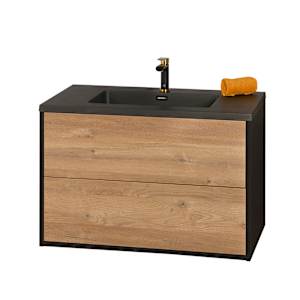 Meuble-lavabo Valentina fini pruche et noir 29 1/2 po TASSILI SUPRA