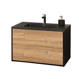 Meuble-lavabo Valentina fini pruche et noir 29 1/2 po TASSILI SUPRA