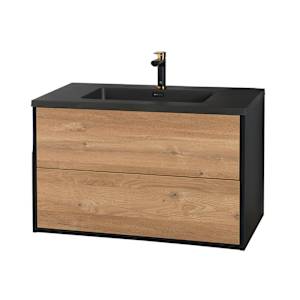 Meuble-lavabo Valentina fini pruche et noir 29 1/2 po TASSILI SUPRA