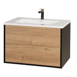 Meuble-lavabo Valentina fini pruche et noir 35 7/16 po TASSILI SUPRA