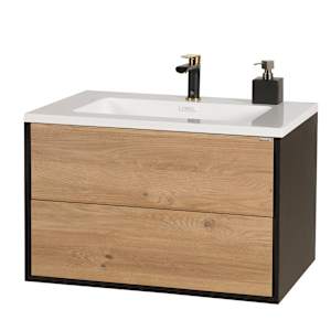 Meuble-lavabo Valentina fini pruche et noir 39 3/8 po TASSILI SUPRA