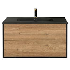 Meuble-lavabo Valentina fini pruche et noir 39 3/8 po TASSILI SUPRA