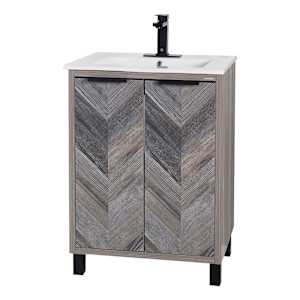 Meuble-lavabo Sienna fini chêne gris 24 po TASSILI