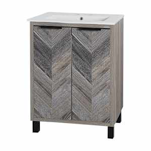 Meuble-lavabo Sienna fini chêne gris 24 po TASSILI