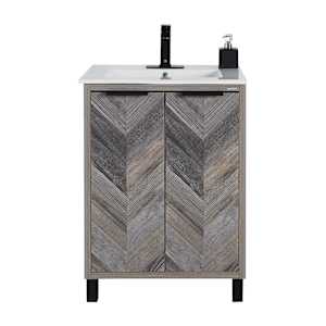 Meuble-lavabo Sienna fini chêne gris 24 po TASSILI
