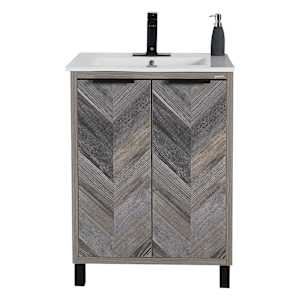 Meuble-lavabo Sienna fini chêne gris 24 po TASSILI