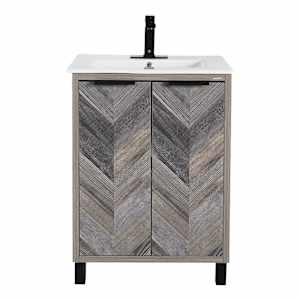 Meuble-lavabo Sienna fini chêne gris 24 po TASSILI