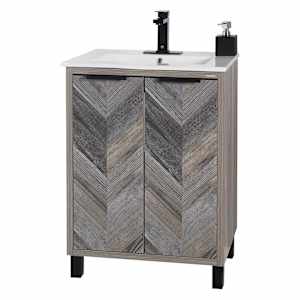 Meuble-lavabo Sienna fini chêne gris 24 po TASSILI