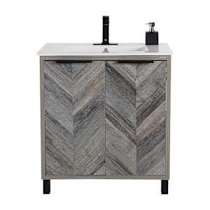 Meuble-lavabo Sienna fini chêne gris 29 1/2 po TASSILI