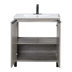 Meuble-lavabo Sienna fini chêne gris 29 1/2 po TASSILI