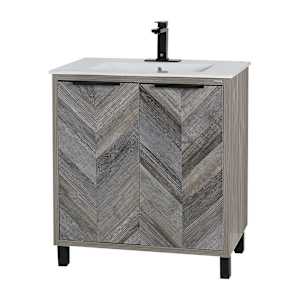 Meuble-lavabo Sienna fini chêne gris 29 1/2 po TASSILI