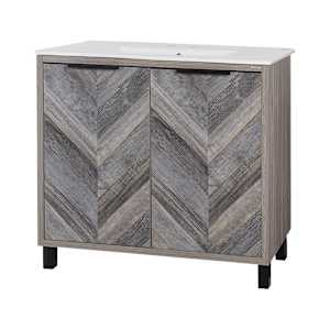 Meuble-lavabo Sienna fini chêne gris 35 7/8 po TASSILI