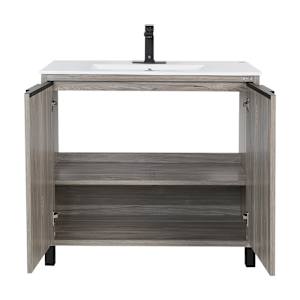 Meuble-lavabo Sienna fini chêne gris 35 7/8 po TASSILI