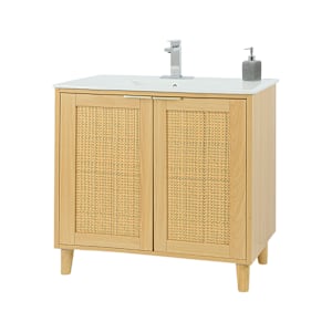Meuble-lavabo Beatrice fini naturel 36 po TASSILI