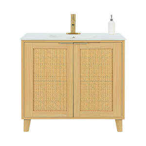 Meuble-lavabo Beatrice fini naturel 36 po TASSILI