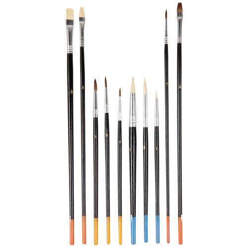 Ensemble de 10 pinceaux d'artiste en soies mixtes CHIDACA