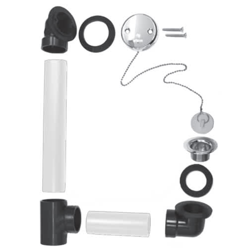 Ensemble de renvoi pour baignoire sans tuyau 1 1/2 po