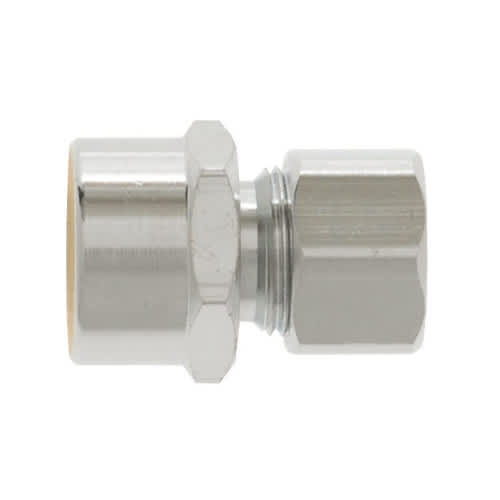 Straight Brass Coupling 1/2 in. welded x 3/8 in. comp