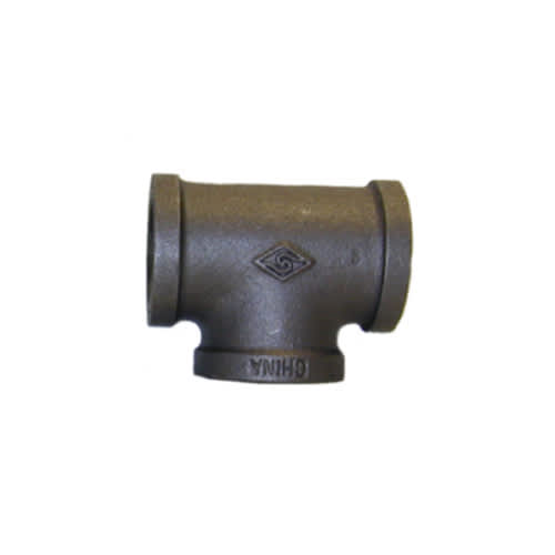 Raccord en Té en acier noir 1/2 po (FxFxF)