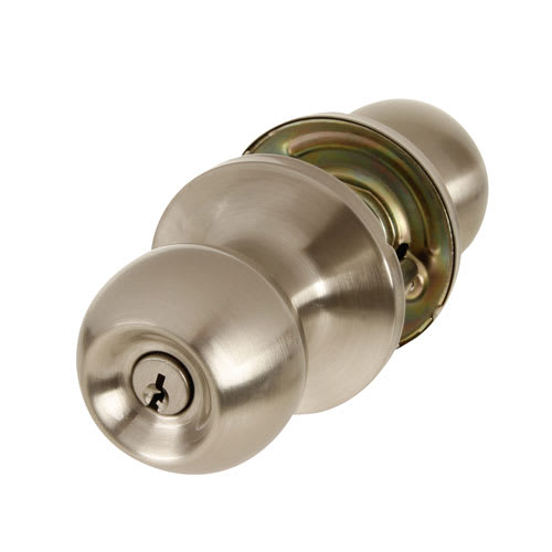 Poignée de porte d'entrée à clé Regina nickel satiné