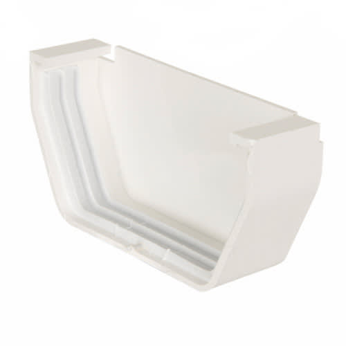 Capuchon d'extrémité pour gouttière en vinyle blanc