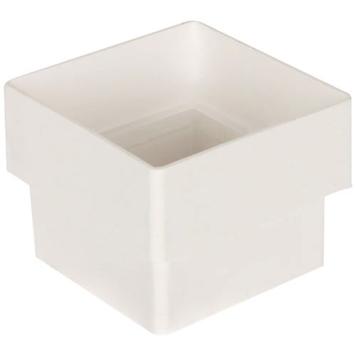 Raccord pour descente de gouttière en vinyle blanc