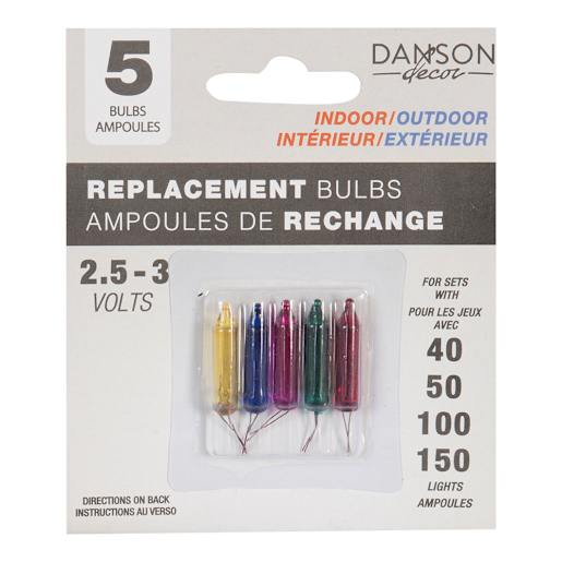 Ampoules de Noël miniatures 2,5 V-3 V multicolore Ens/5