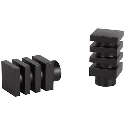 VERTUO Moon Curtain Rod Finials Black Pkg/2