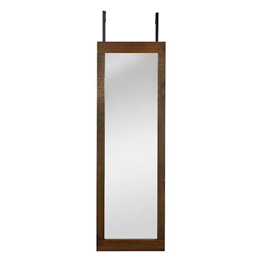 Door Rectangular Mirror with Rustic Finish Wood Frame 17 1/2 in. x 55 in.