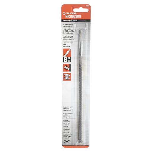 Bastard Cut Round File , 8 in.