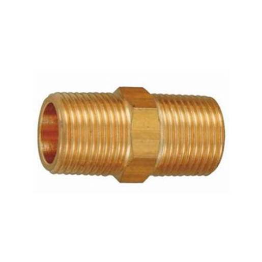 Hexagonal Brass Nipple 1/2 in.
