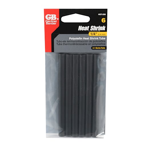 Gaines thermorétractables 1/4 po (6,4 mm) Pqt/6