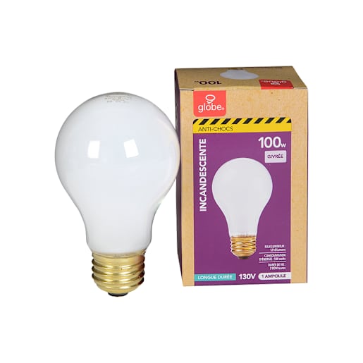 A19 Anti-Shock Incandescent Light Bulb 100 W