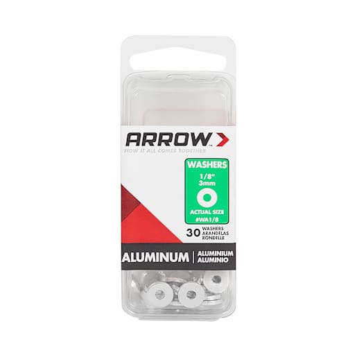 Rondelles d'aluminium 1/8 po Pqt/30