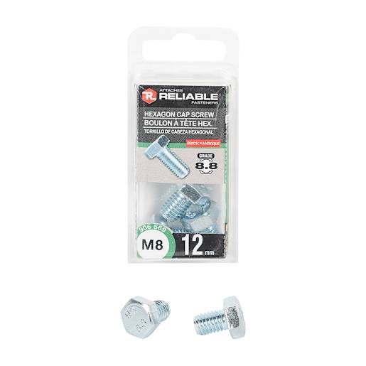 Boulons hexagonaux métriques M8 x 12 mm Pqt/3