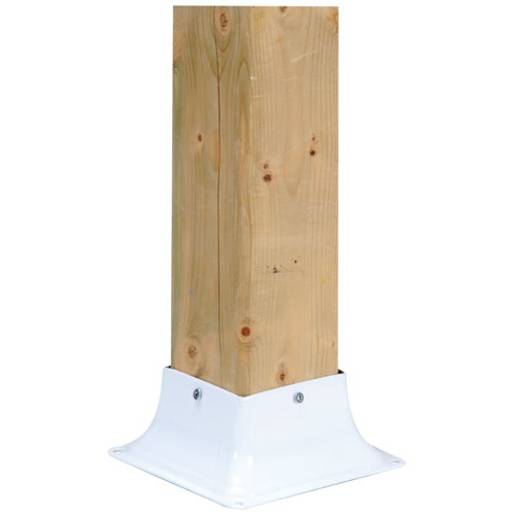 PYLEX Post Base White 4 in. x 4 in.