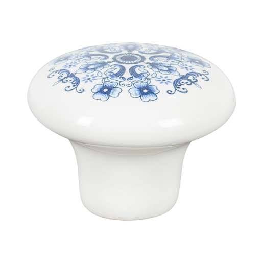 Bouton d'armoire en céramique Vannes mosaïque bleue 31 mm