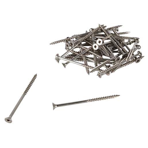 Stainless Steel Treated Wood Screws 3 in. n° 8 F.H. Pkg/100