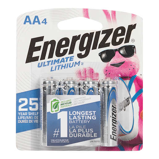 Energizer Ultimate Lithium AA Batteries Pkg/4