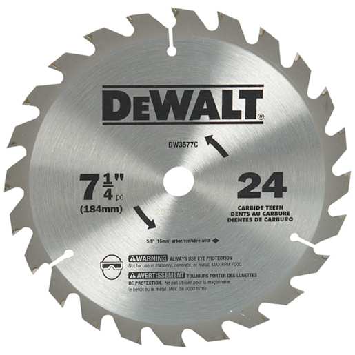 DEWALT Framing Circular Saw Blade 7 1/4 in. 24 Teeth