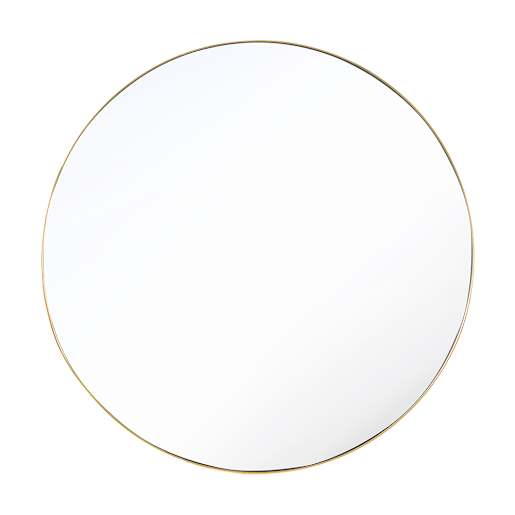 Miroir rond avec cadre en plastique or 20 po