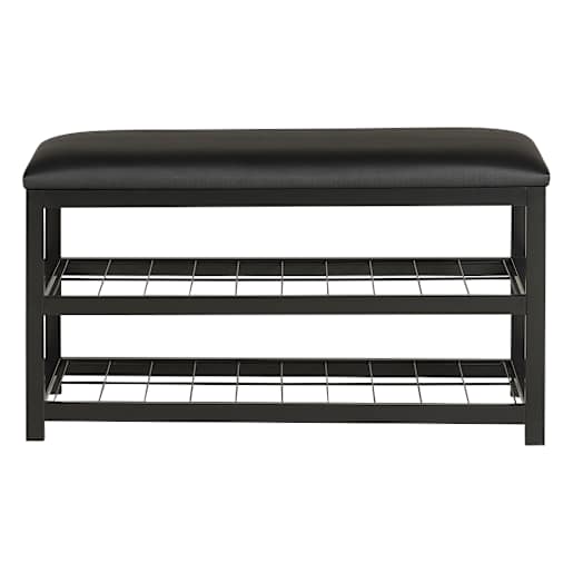 Banc avec rangement pour chaussures noir 31 1/2 po