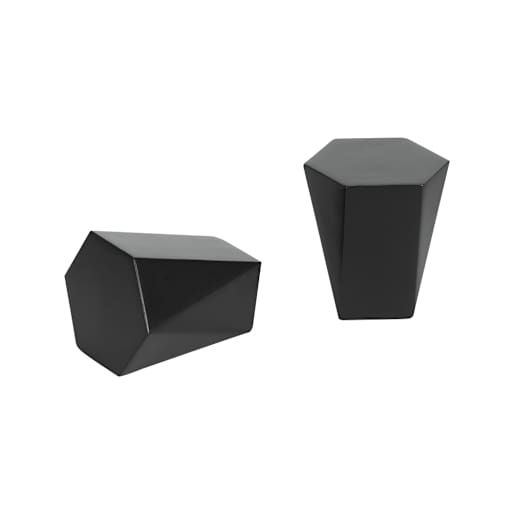 VERTUO Odé Curtain Rod Finials Black Pkg/2