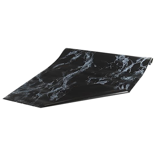 Revêtement autocollant pour armoires marbre noir 18 po x 9 pi