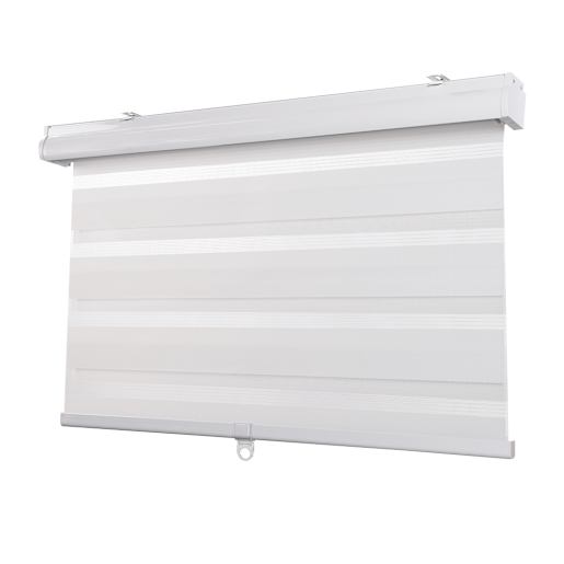 VERTUO Alternating Strip Roller Blind 27 in. x 84 in. White