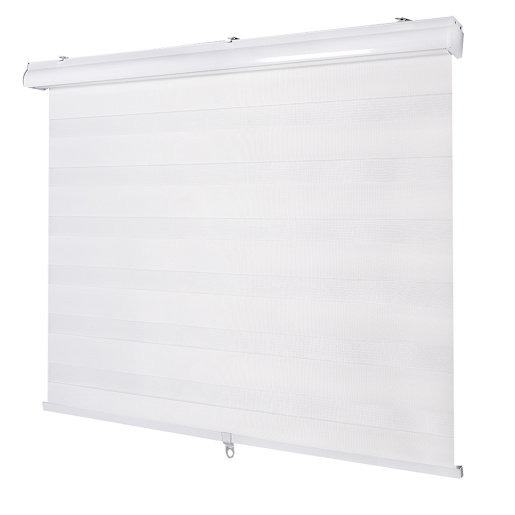 VERTUO Alternating Strip Roller Blind 55 in. x 84 in. White