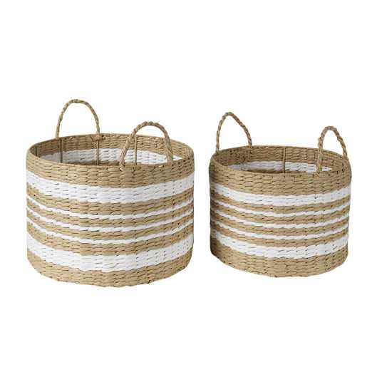 VERTUO Set of 2 Natural Fibres Storage Baskets
